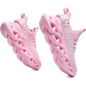 Men's Pink Breathable Running Walking Ultra Sport Gym Slip On Sneakers Shoes